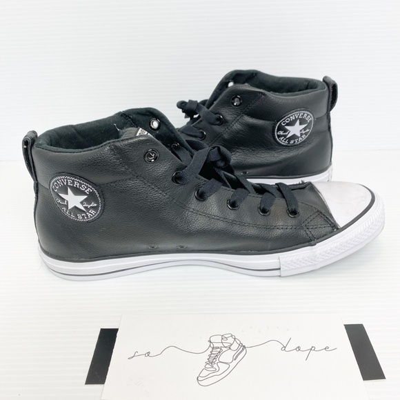 Converse Other - Black Leather Converse Chuck Taylor High Tops